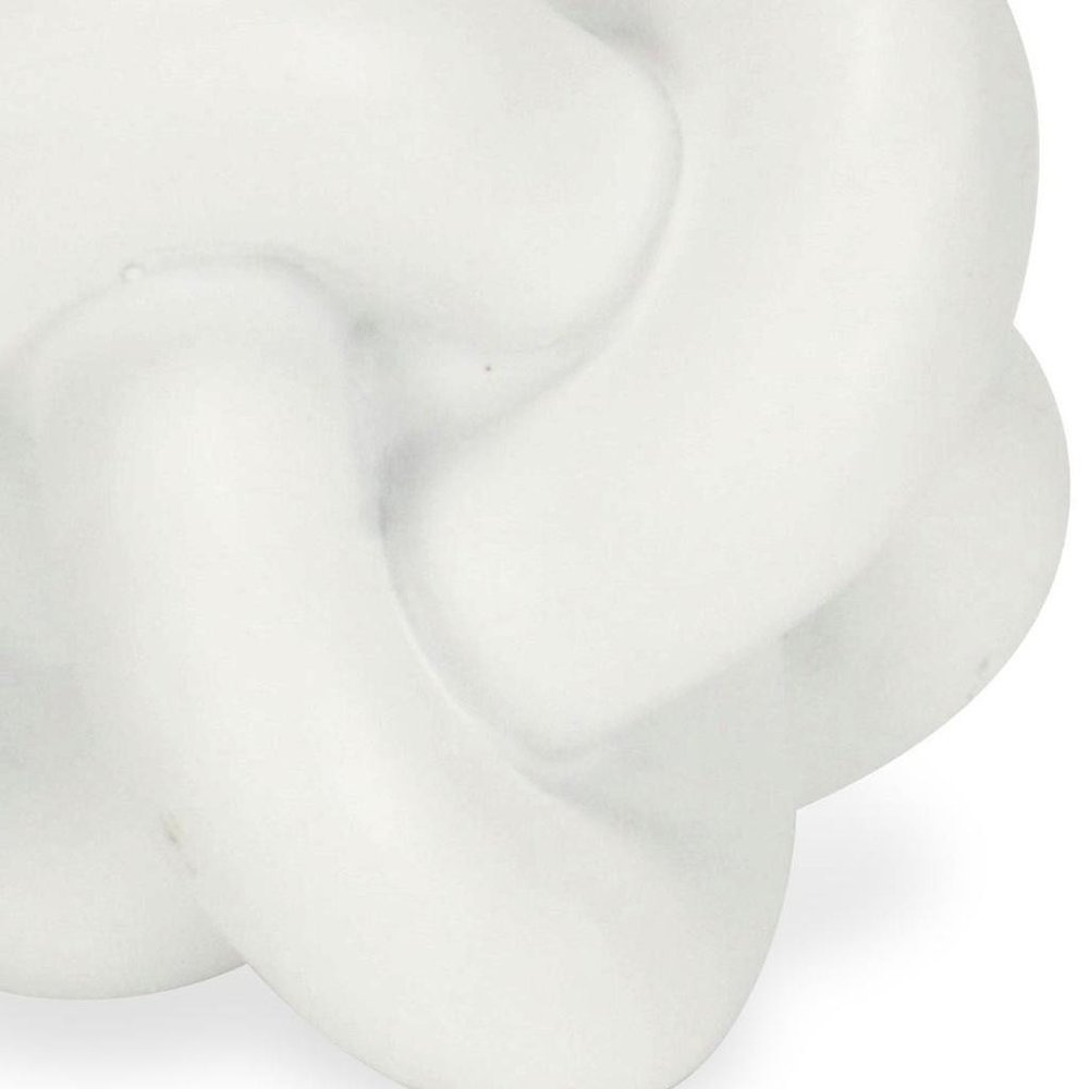 5" White Resin Knot Tabletop Sculpture