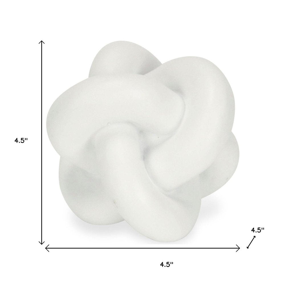 5" White Resin Knot Tabletop Sculpture