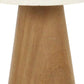 7" Brown And White Wood Hand Painted Mushroom Tabletop Sculpture