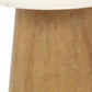 5" Brown And White Wood Hand Painted Tabletop Sculpture