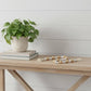 38" White And Natural Wood And Fabric Hand Painted Decorative Tassel