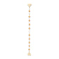 38" White And Natural Wood And Fabric Hand Painted Decorative Tassel