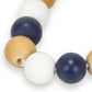 36" Blue Natural And White Wood Hand Painted Decorative Tassel