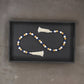 36" Blue Natural And White Wood Hand Painted Decorative Tassel