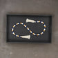 36" Blue Natural And White Wood Hand Painted Decorative Tassel