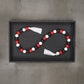 40" Black Red And White Wood Hand Painted Decorative Tassel