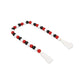 40" Black Red And White Wood Hand Painted Decorative Tassel