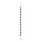 40" Black Red And White Wood Hand Painted Decorative Tassel