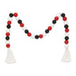 40" Black Red And White Wood Hand Painted Decorative Tassel