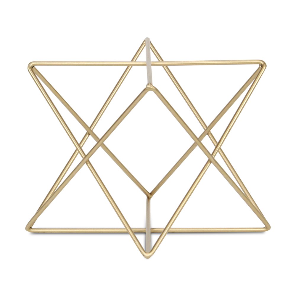7" Gold Metal Open Geometric Tabletop Sculpture