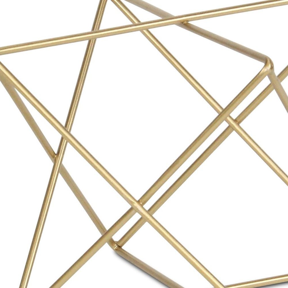 7" Gold Metal Open Geometric Tabletop Sculpture
