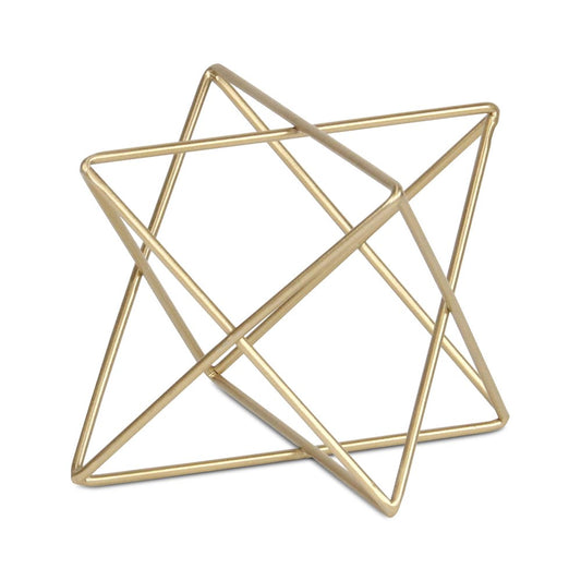 6" Gold Metal Open Geometric Tabletop Sculpture