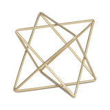 6" Gold Metal Open Geometric Tabletop Sculpture
