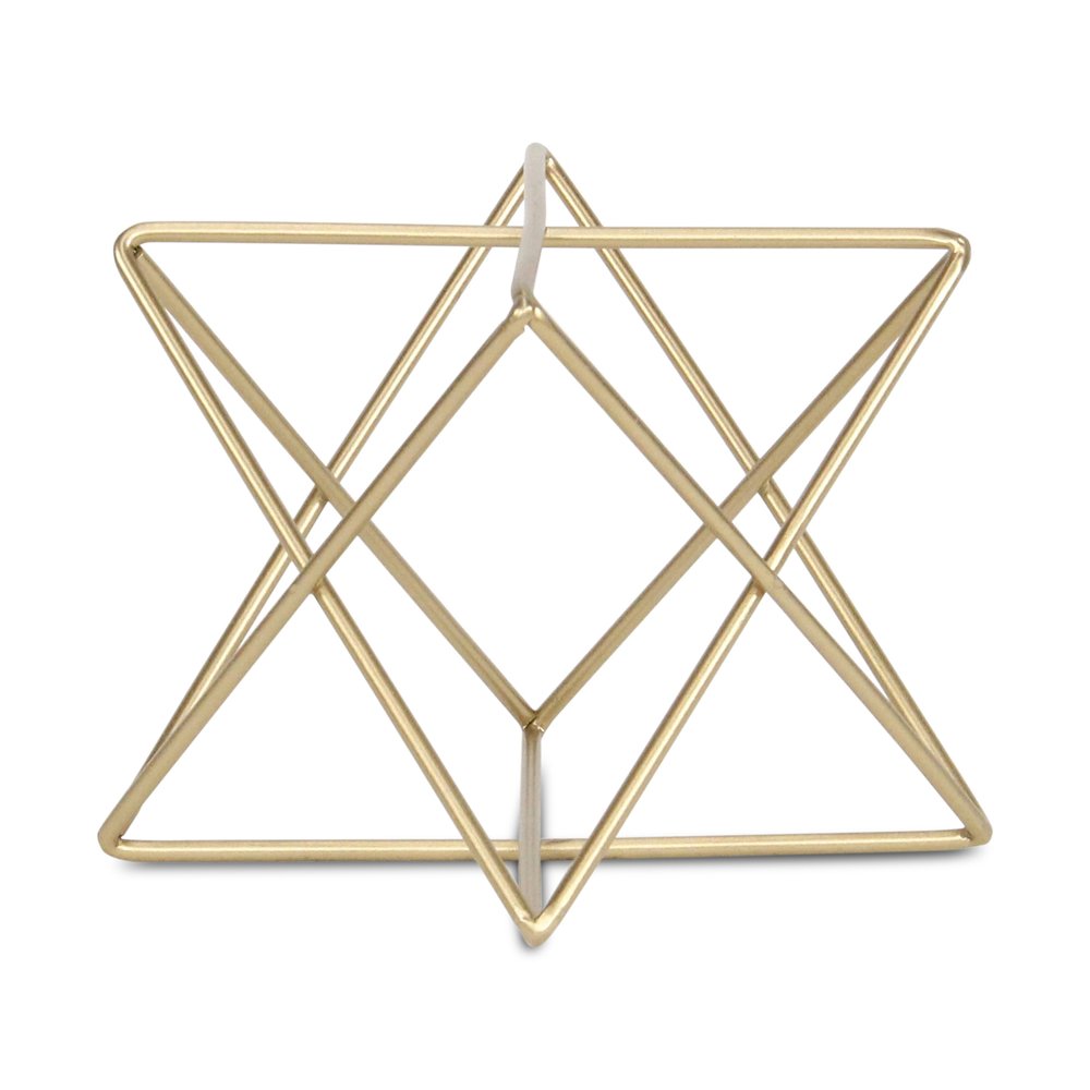 6" Gold Metal Open Geometric Tabletop Sculpture