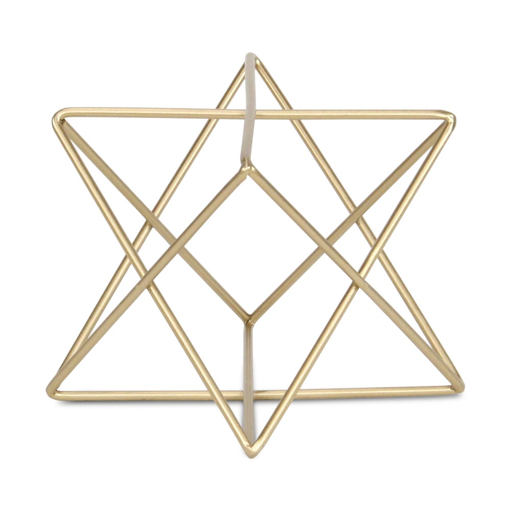 6" Gold Metal Open Geometric Tabletop Sculpture