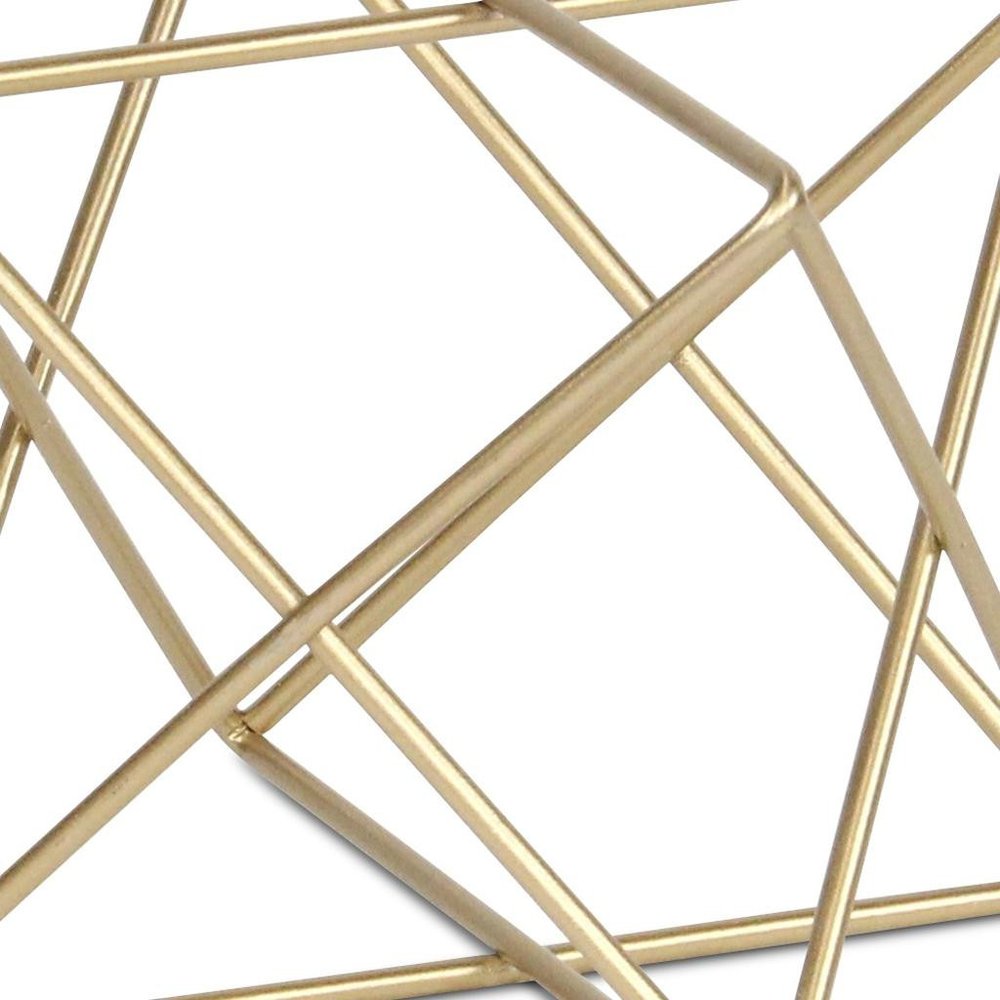 6" Gold Metal Open Geometric Tabletop Sculpture