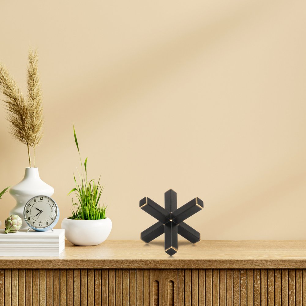 8" Black Metal Hand Painted Decorative Jack