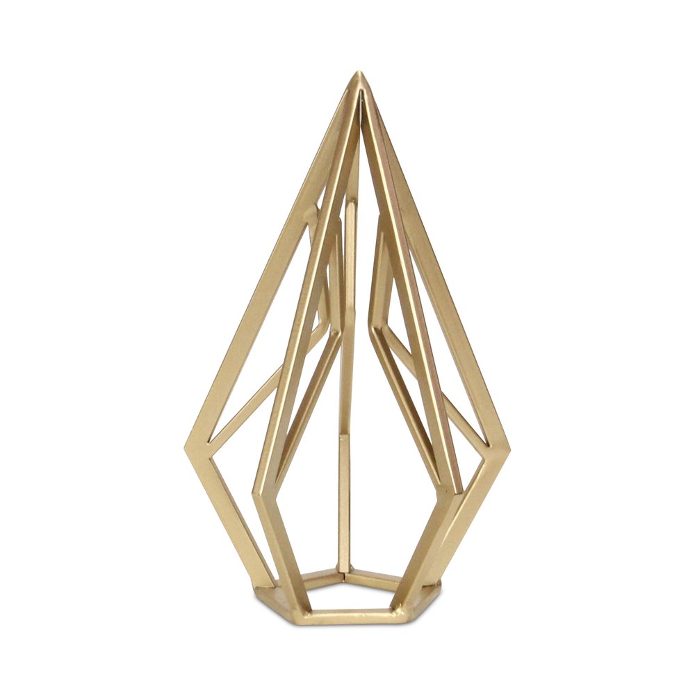 10" Gold Metal Open Geometric Tabletop Sculpture