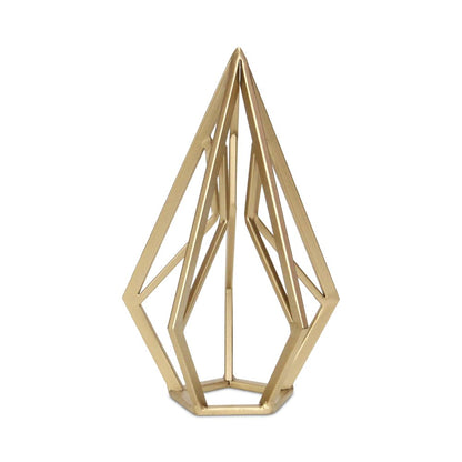 10" Gold Metal Open Geometric Tabletop Sculpture