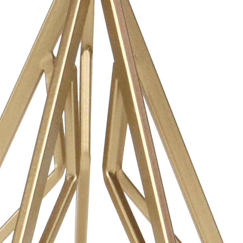 10" Gold Metal Open Geometric Tabletop Sculpture