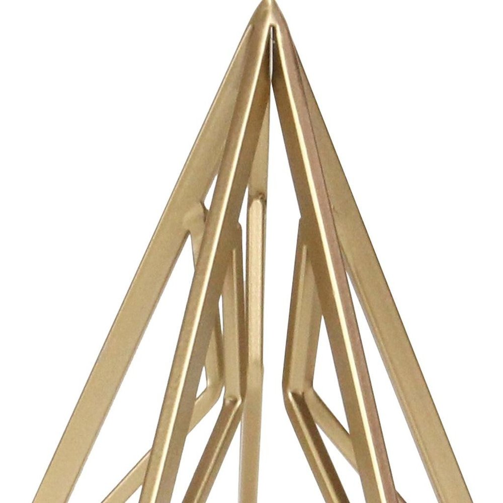 10" Gold Metal Open Geometric Tabletop Sculpture