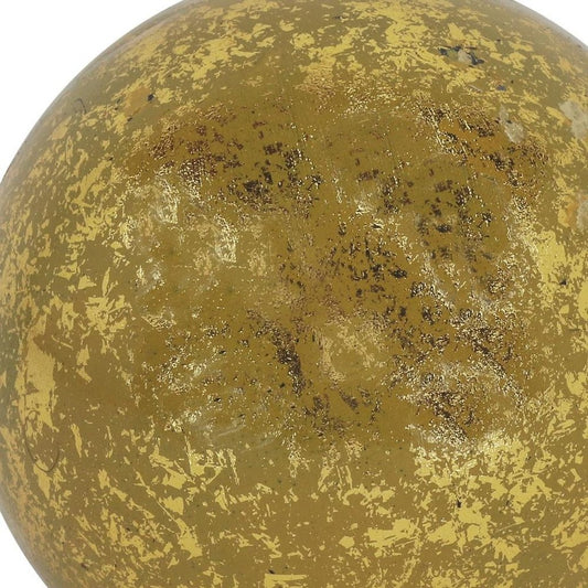 6" Gold Paper Mache Hand Painted Orb Decorative Orb