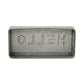 4" Gray And White Galvanized Metal Hello Hand Painted Tabletop Sign