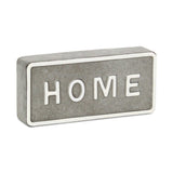 4" Gray And White Metal Home Hand Painted Tabletop Sign