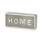 4" Gray And White Metal Home Hand Painted Tabletop Sign