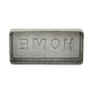 4" Gray And White Metal Home Hand Painted Tabletop Sign