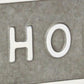 4" Gray And White Metal Home Hand Painted Tabletop Sign