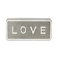 4" Gray And White Galvanized Metal Love Hand Painted Tabletop Sign