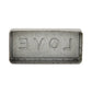 4" Gray And White Galvanized Metal Love Hand Painted Tabletop Sign