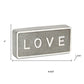 4" Gray And White Galvanized Metal Love Hand Painted Tabletop Sign