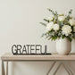 17" Black Metal Grateful Tabletop Sign