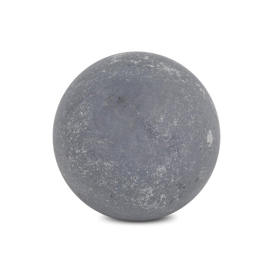 6" Silver Paper Mache Hand Painted Orb Decorative Orb