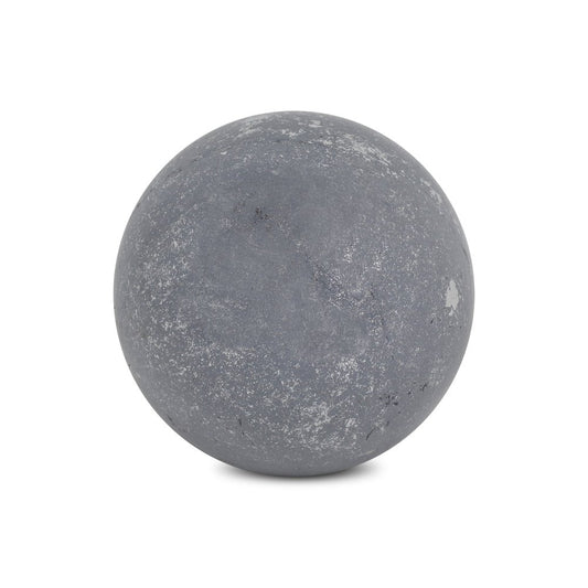 6" Silver Paper Mache Hand Painted Orb Decorative Orb