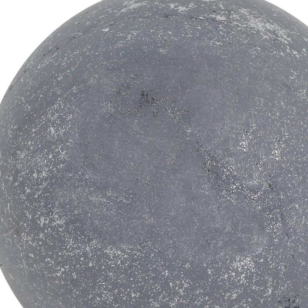 6" Silver Paper Hand Painted Orb Tabletop Sculpture