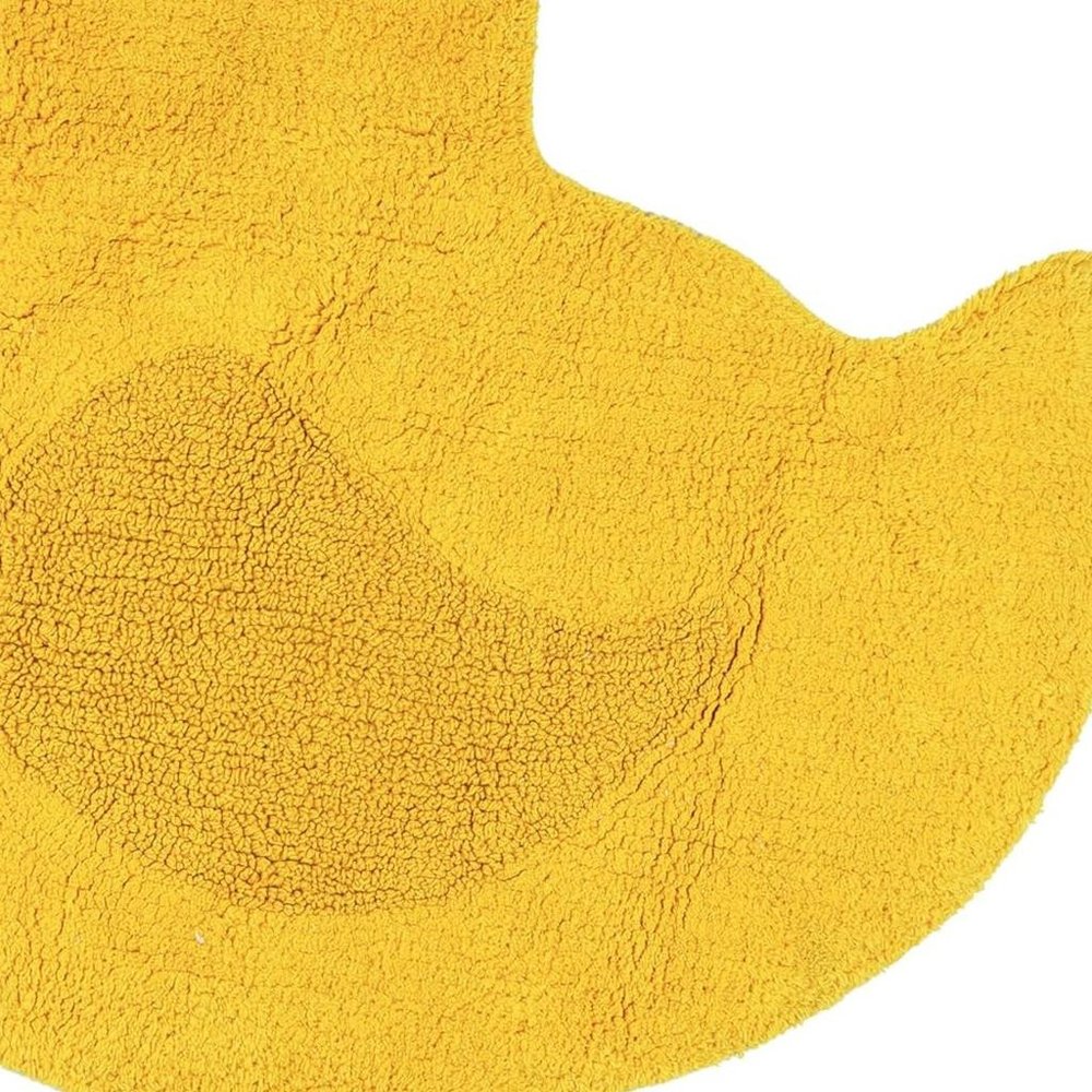 25" Yellow Cotton Rubber Duckie Youthful Bath Rug
