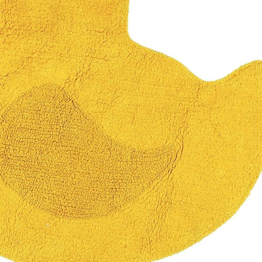 25" Yellow Cotton Rubber Duckie Youthful Bath Rug