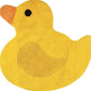 25" Yellow Cotton Rubber Duckie Youthful Bath Rug