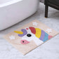 32" Pink And Yellow Cotton Unicorns Youthful Bath Rug