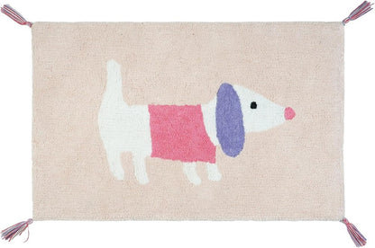 32" Pink And Purple Cotton Dog Youthful Bath Rug