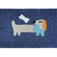 32" Blue Orange And White Cotton Dog Youthful Bath Rug