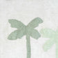 32" Green And White Cotton Palm Trees Bath Rug