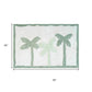 32" Green And White Cotton Palm Trees Bath Rug