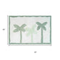 32" Green And White Cotton Palm Trees Bath Rug