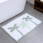 32" Green And White Cotton Palm Trees Bath Rug