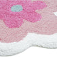 32" Pink And White Cotton Flowers Floral Bath Rug