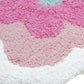 32" Pink And White Cotton Flowers Floral Bath Rug